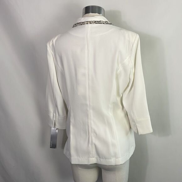 NWT Vicky and Lucas White Tweed Trim Jacket - Picture 3 of 7